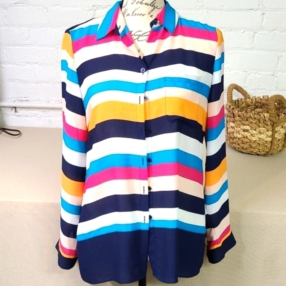 Chicos Multi Colored Blouse Size Small - image 1